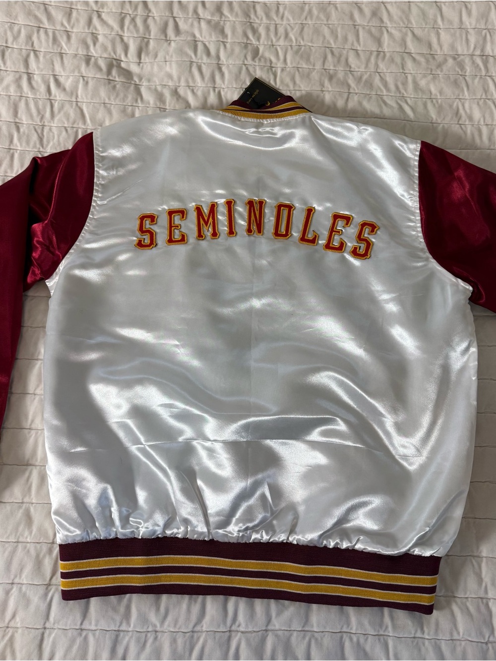 Florida State Seminoles Garnet and Gold Varsity Jacket — Size Large - Picture 8 of 11